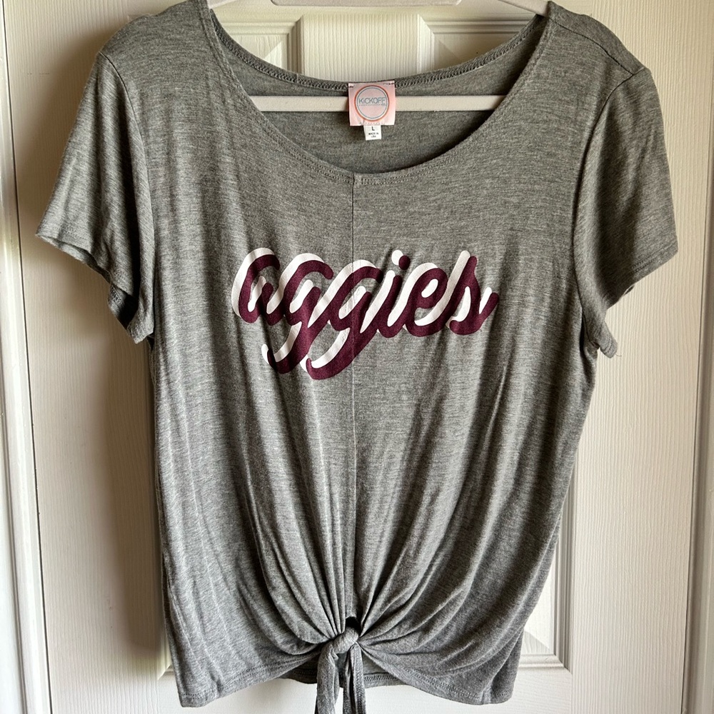 Aggies Front Tie Tee